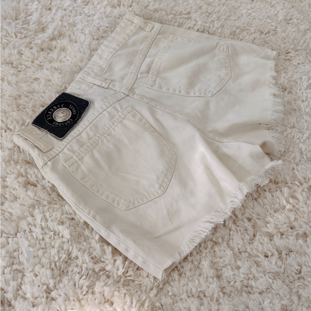 Versace Jean Couture Frayed Hem Women Shorts